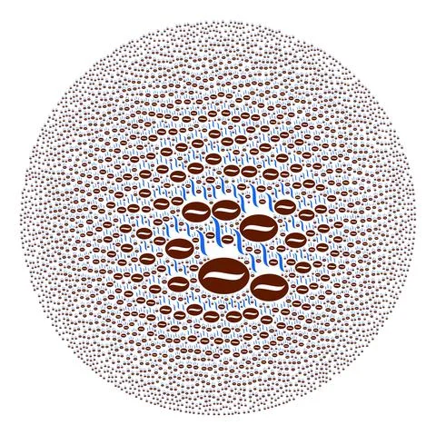 Coffee Aroma Icon Spheric Bubble Collage Stock Illustration