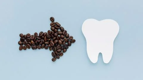 Coffee arrow with tooth shape 스톡 사진