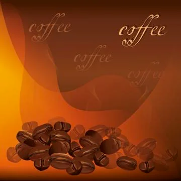 Coffee background with beans vector Illustrazione stock