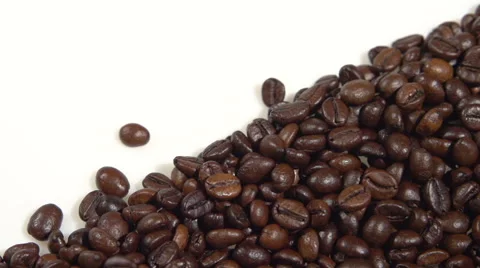 Coffee background. coffee beans fall. Stock Footage 55823266