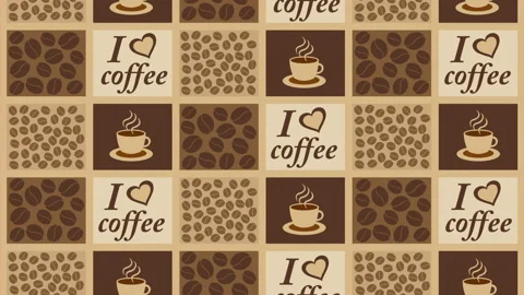 Coffee background pattern with coffee beans Stock Footage 108150812