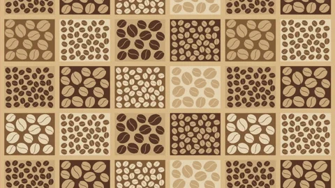 Coffee background pattern with coffee beans Stock Footage 108193426