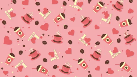 Coffee background pattern with coffee beans Stock Footage 108341956