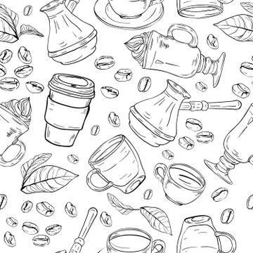 Coffee background pattern Stock Illustration