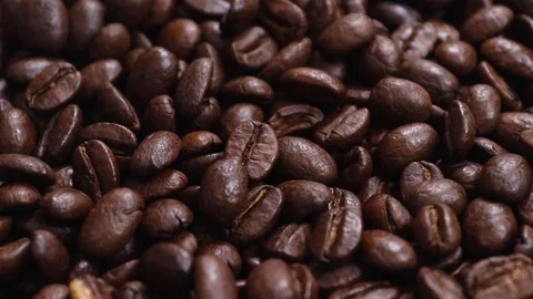 Coffee background, roasted beans texture Stock Footage 129195802