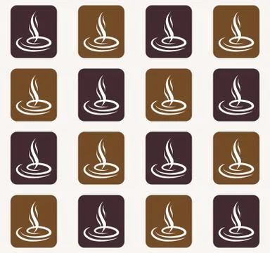 Coffee background Seamless pattern of coffee steam Stock Illustration