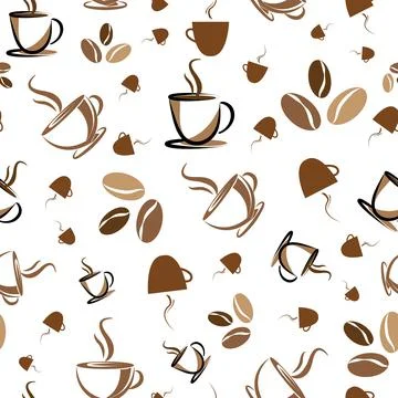 Coffee background vector seamless pattern design illustration Stock Illustration