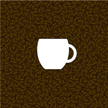 Coffee background with white cup Stock Illustration