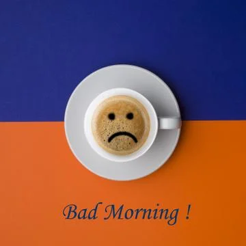 Coffee with bad emotion Stock Photos