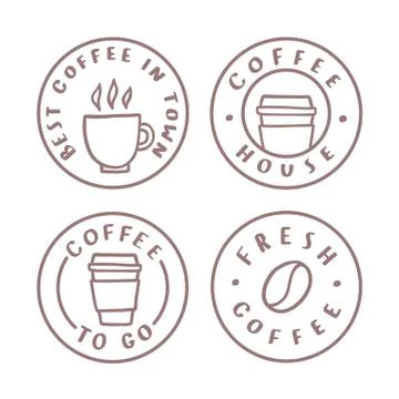 Coffee badges. Logotypes, labels. Stock Illustration