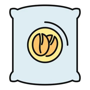 Coffee bag filled with roasted beans icon Illustrazione stock