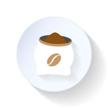 Coffee bag flat icon Stock Illustration