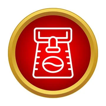 Coffee bag icon flat design featuring coffee bean 스톡 일러스트
