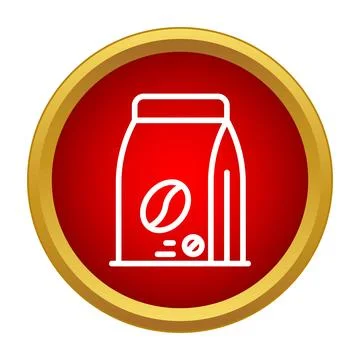 Coffee bag icon presenting roasted beans beverage packaging Ilustración de archivo