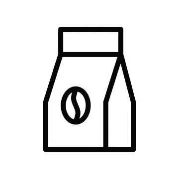 Coffee bag line icon Stock Illustration