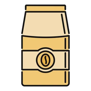 Coffee bag packaging displaying a single bean icon Stock Illustration