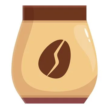 Coffee bag packaging showing roasted coffee bean symbol Stock Illustration