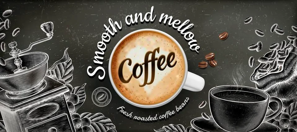 Coffee banner ads Stock Illustration