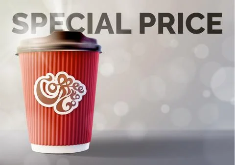 Coffee Banner Concept Grey Background. Vector EPS10 Stock Illustration