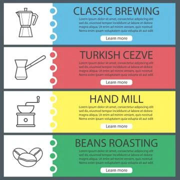 Coffee banner templates set Ilustración de archivo