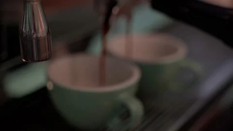 Coffee bar with coffee beans and delicious breakfast in beautiful setting Stock Footage 142288029