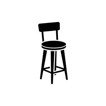 Coffee Bar Counter Stool Seating Icon Illustrazione stock