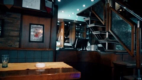 Coffee Bar with empty chairs 스톡 동영상 92303801