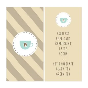 Coffee bar menu design. Stock Illustration