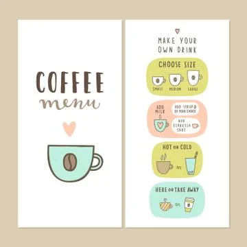 Coffee bar menu template. Stock Illustration