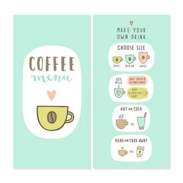 Coffee bar menu template. Stock Illustration