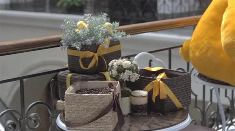 Coffee in baskets Видео 61936559
