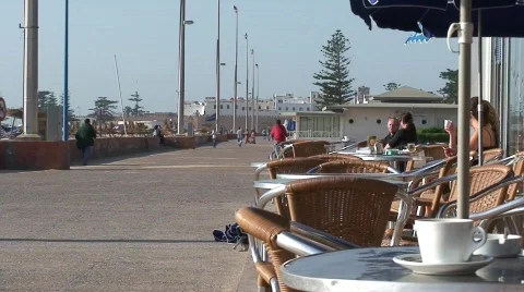 Coffee on the Beach Boardwalk Stock Footage 286761