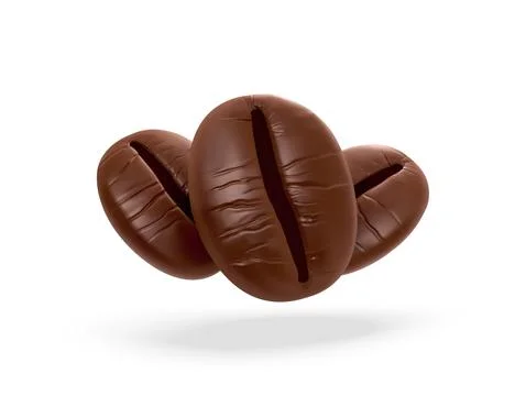 Coffee Bean 3D Vector Icon. Coffee Beans 3d render Stock Illustration