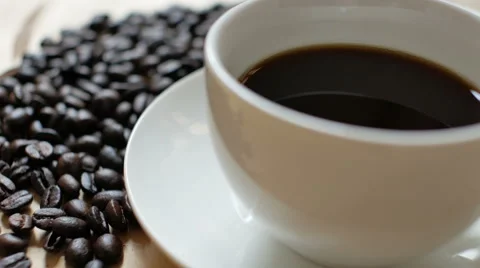 Coffee Bean And Coffee Cup Stock Footage 64286449