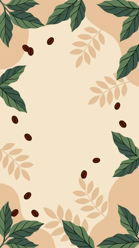 Coffee Bean and Green Leaf Botanical Background with Copy Space 库存影片 344617693