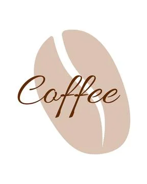 Coffee bean and lettering Coffee. Vector illustration Stock Illustration