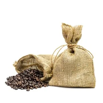 Coffee bean and packaging Stock Photos
