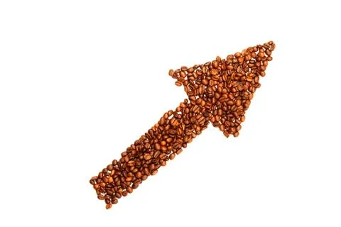 Coffee bean arrow Stock Photos