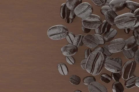 Coffee bean background. 3D rendering. Stock Illustration