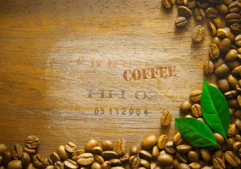 Coffee bean background border Stock Illustration