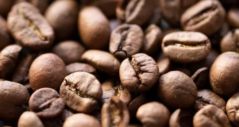 Coffee bean background close up Stock Photos