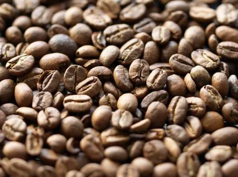 Coffee bean background close up Stock Photos
