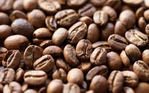 Coffee bean background close up Stock Photos
