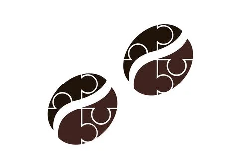 Coffee bean background with puzzle theme Stock Illustration