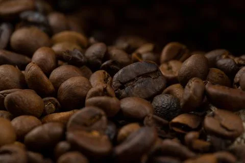 Coffee bean background, roast grain Stock Photos