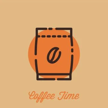 Coffee bean bag Stock Illustration