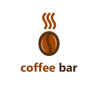 Coffee bean bar logo or icon. Vector illustration Stock Illustration