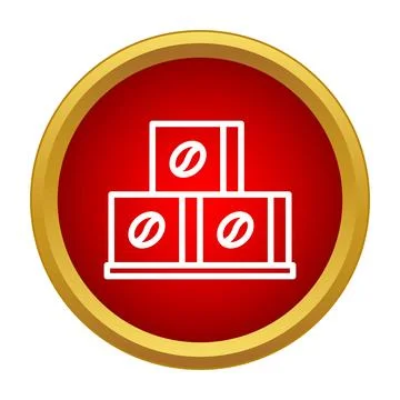 Coffee bean boxes delivering wholesale caffeine supply icon Stock Illustration