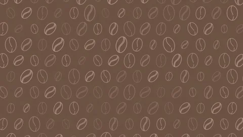 Coffee bean brown pattern design art Stock Footage 326840057