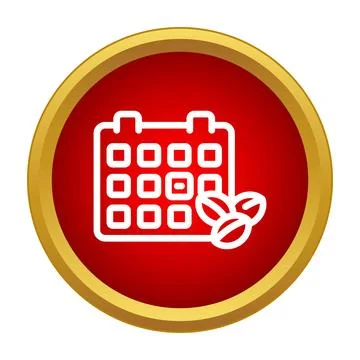 Coffee bean calendar icon scheduling morning routine Illustration